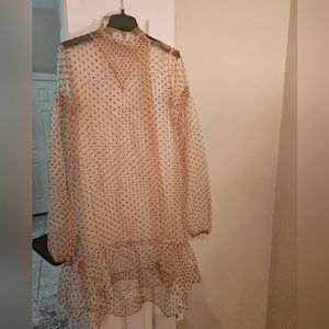 L CBRL gold metallic shirt dress